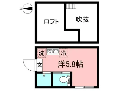 リージェンシー武蔵関(ワンルーム/1階)の間取り写真