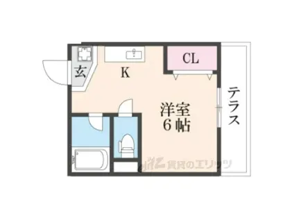 アマデウス(ワンルーム/1階)の間取り写真