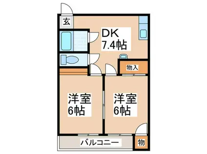 コーポヒロセ(2DK/3階)の間取り写真
