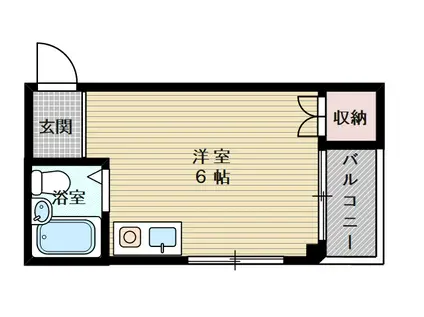 ロイヤルステージ上新庄(ワンルーム/2階)の間取り写真