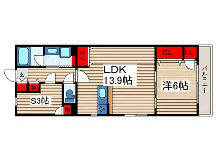 アセント富士見(1SLDK/3階)の間取り写真
