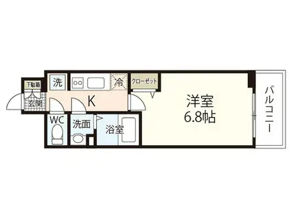 プレサンス広島中央(1K/2階)の間取り写真