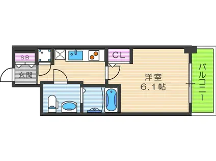アドバンス西梅田ラシュレ(1K/10階)の間取り写真