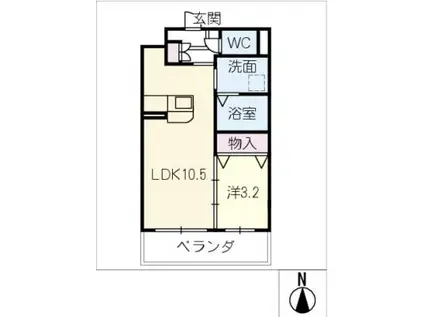 岡本3丁目マンション(1LDK/1階)の間取り写真