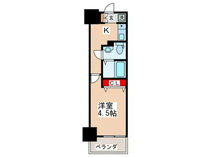 NSTAGE KUMEGAWA(1K/12階)の間取り写真