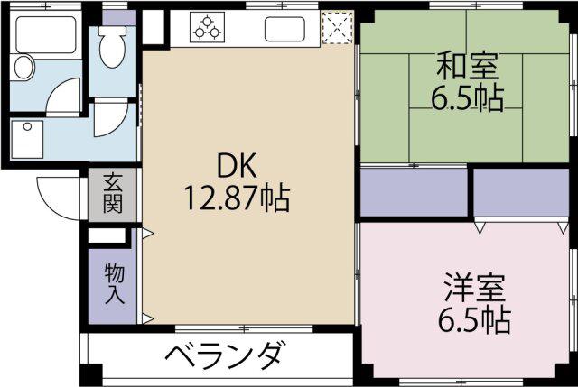 ハイツAOKI(2LDK/2階)の間取り写真