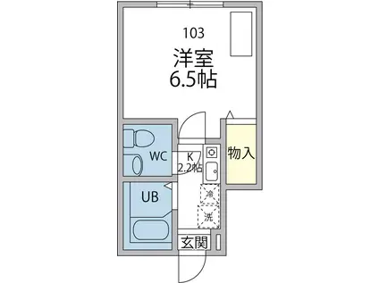 ルクソール狛江(1K/1階)の間取り写真