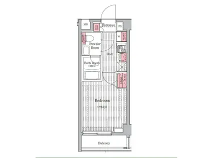 プレール・ドゥーク元住吉(1K/1階)の間取り写真