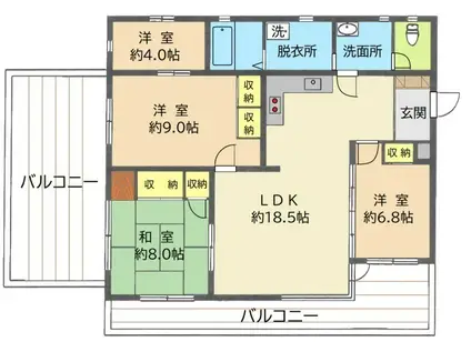 エメラルドハイツ(3SLDK/5階)の間取り写真