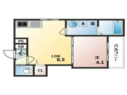 GRANDIR湊(1LDK/3階)の間取り写真