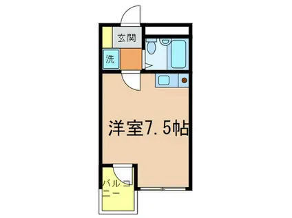 兼久マンション(ワンルーム/6階)の間取り写真