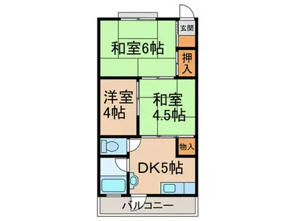 サンヒルズ須磨(3DK/1階)の間取り写真
