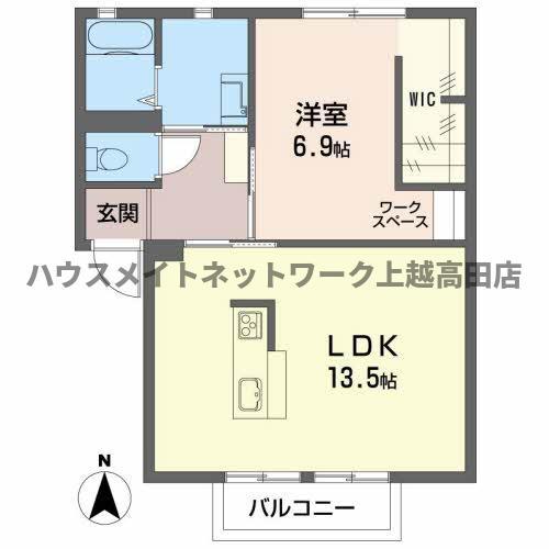 ぱれす よつや(1LDK/1階)の間取り写真