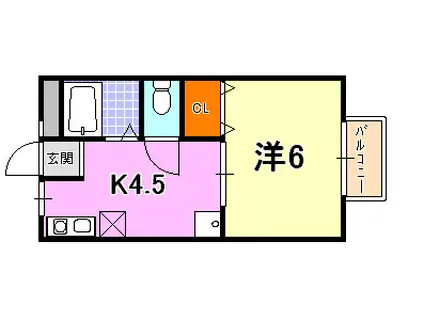 シティライフ岡本(1DK/2階)の間取り写真