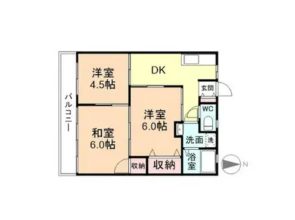 池田マンション(3DK/2階)の間取り写真