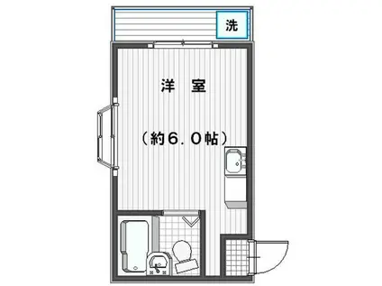 プレステージ狭山(ワンルーム/1階)の間取り写真