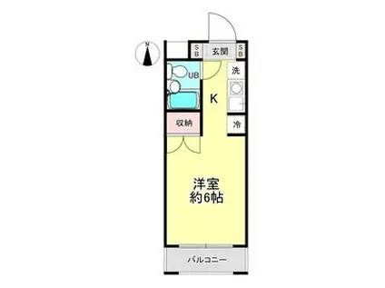 サニーハイツ(ワンルーム/1階)の間取り写真