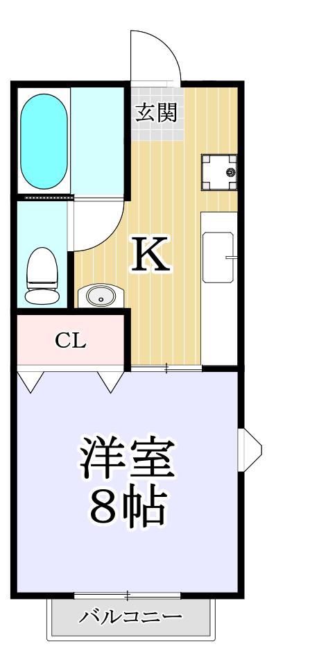 タチバナコーポ(1K/1階)の間取り写真