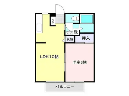サントラップY&S(1LDK/1階)の間取り写真