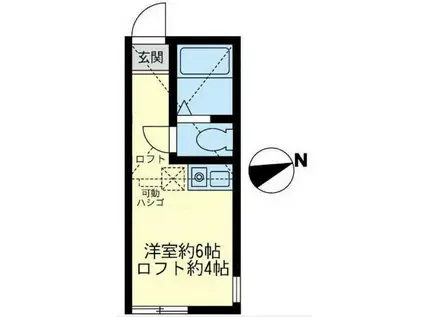 ユナイト東逸見エキュール・ポアロ(ワンルーム/2階)の間取り写真