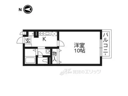 ラ・フローラル・ツィン2(1K/2階)の間取り写真