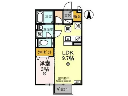 ウエストハイツ・セントラルハイツ セントラルハイツ(1LDK/1階)の間取り写真