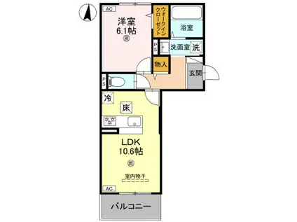 エスタ―ルオーデン(1LDK/1階)の間取り写真