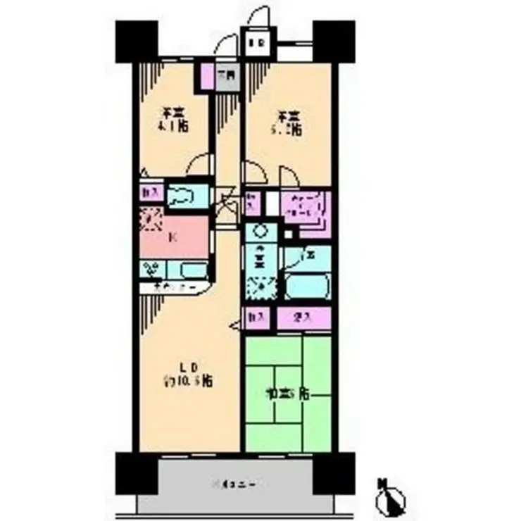 ライオンズガーデン町屋 4階階 間取り