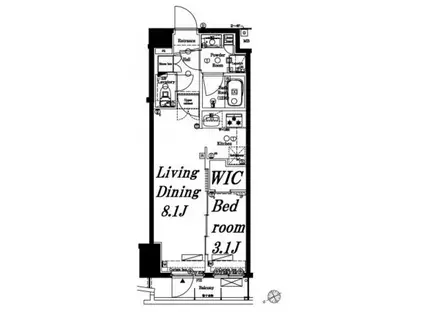 アクサス代々木八幡アジールコート(1LDK/4階)の間取り写真