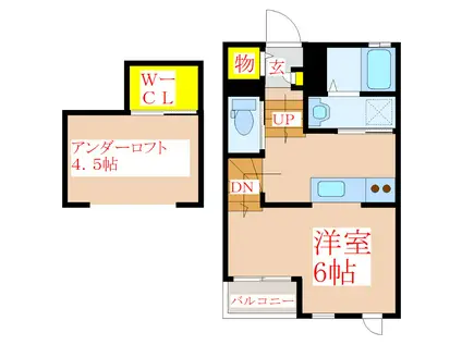 R隼人レグルス(1K/2階)の間取り写真