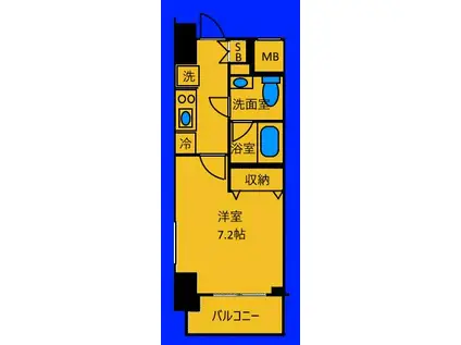 プレールドゥーク西横浜(1K/10階)の間取り写真