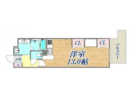 インペリアル新神戸(ワンルーム/9階)の間取り写真