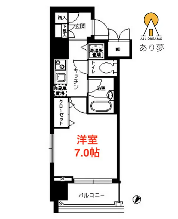 アストリア鶴見 8階階 間取り
