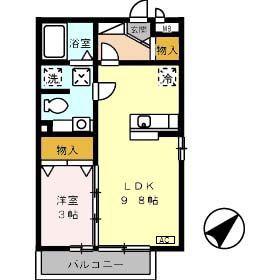 GRAND・MER(1LDK/1階)の間取り写真