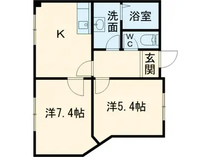 ガーデンハイツ(2DK/3階)の間取り写真