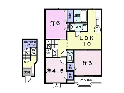 メゾンドフルールB(3LDK/2階)の間取り写真