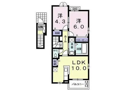 エアリスVI(2LDK/2階)の間取り写真