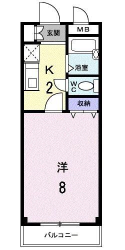 SUN EVER(1K/1階)の間取り写真