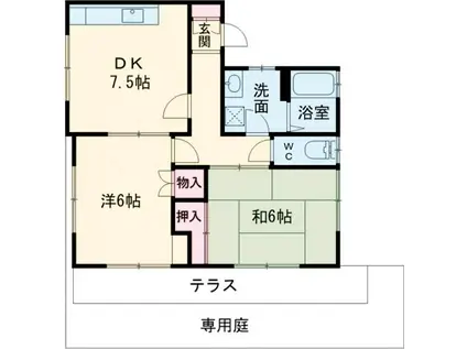 ピーチハウス(2DK/1階)の間取り写真