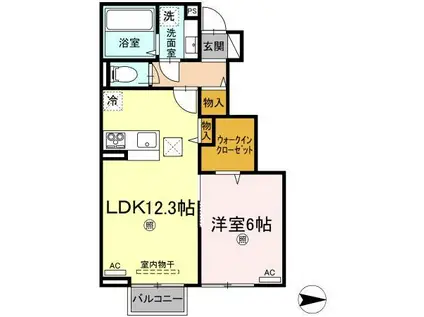 メゾンF-1(1LDK/1階)の間取り写真