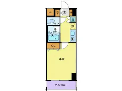 スカイコートお茶の水(1K/2階)の間取り写真