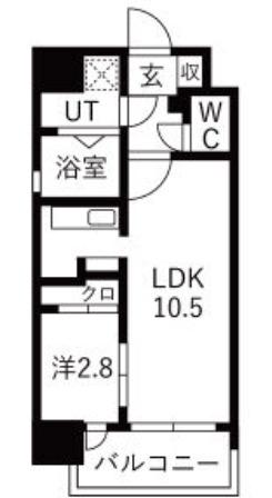 グランフェリーチェ・ナイン(1LDK/12階)の間取り写真