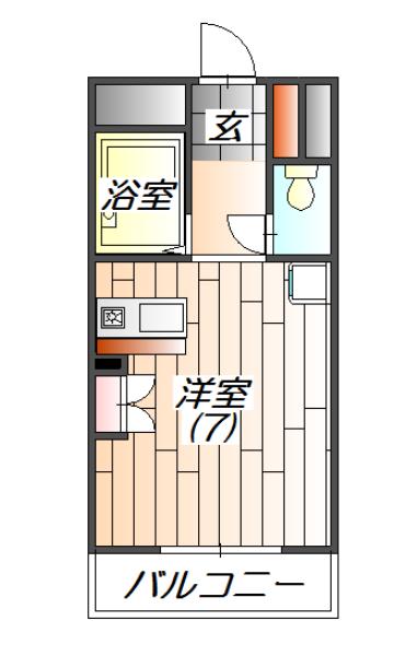 フロレスタ三輪(ワンルーム/3階)の間取り写真