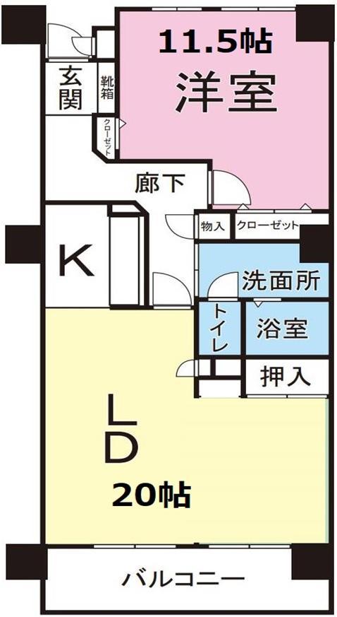コープ野村四日市(1LDK/13階)の間取り写真
