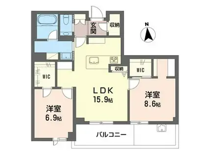 ペティーユ(2LDK/3階)の間取り写真