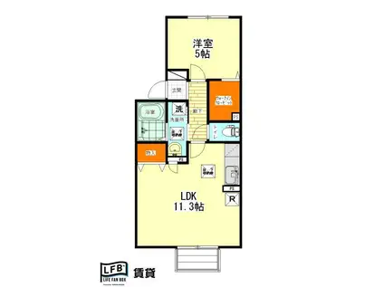 リーベスフロイライン(1LDK/1階)の間取り写真