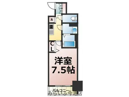 プレサンス千種アイル(1K/7階)の間取り写真