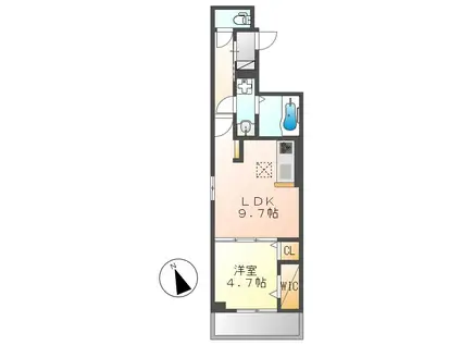 グレイス(1LDK/1階)の間取り写真