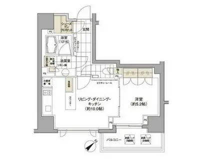 パークハビオ渋谷(1LDK/5階)の間取り写真