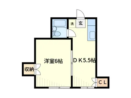 ハイムK(1DK/1階)の間取り写真